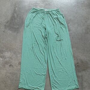 Cotton On Green and white Striped Wide Leg baggy pyjama pants